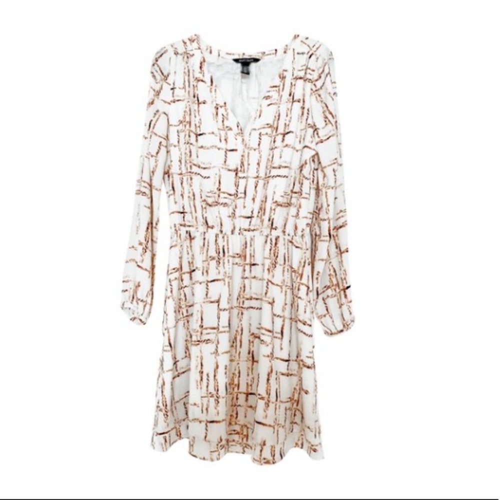 White House Black Market White Pattern Dress